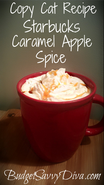  This is my favorite drink from Starbucks  STARBUCKS CARAMEL APPLE SPICE, A COPY CAT RECIPE!