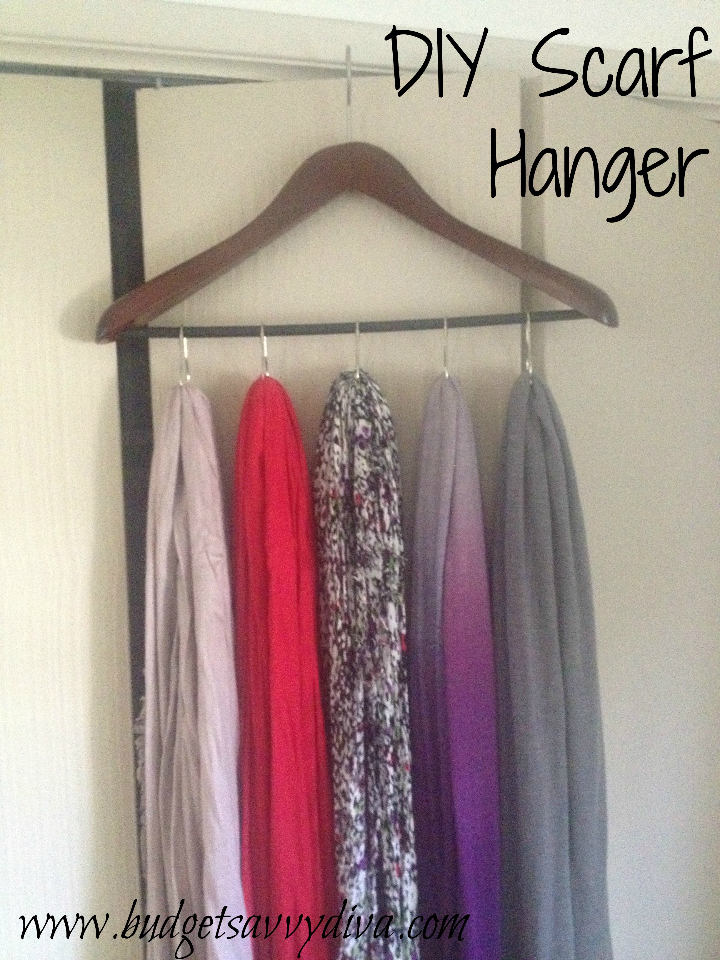 Scarf Hanger Using Shower Curtain Rings, Scarf Shower Curtain