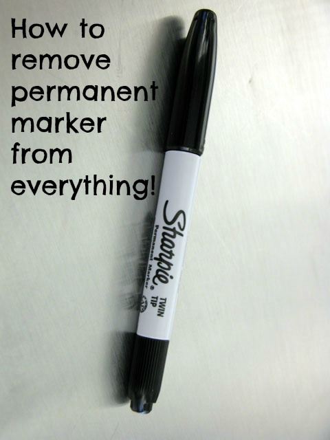 Remove permanent marker with a dry erase marker.