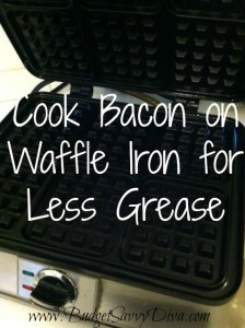 Bacon on Waffle for Less Grease