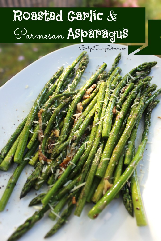 Roasted Garlic and Parmesan Asparagus Recipe on BudgetSavvyDiva.com