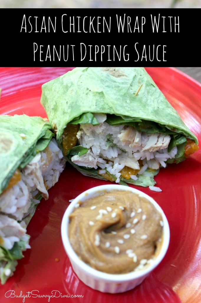 Asian Chiken Wrap with Peanut Dipping Sauce Recipe 