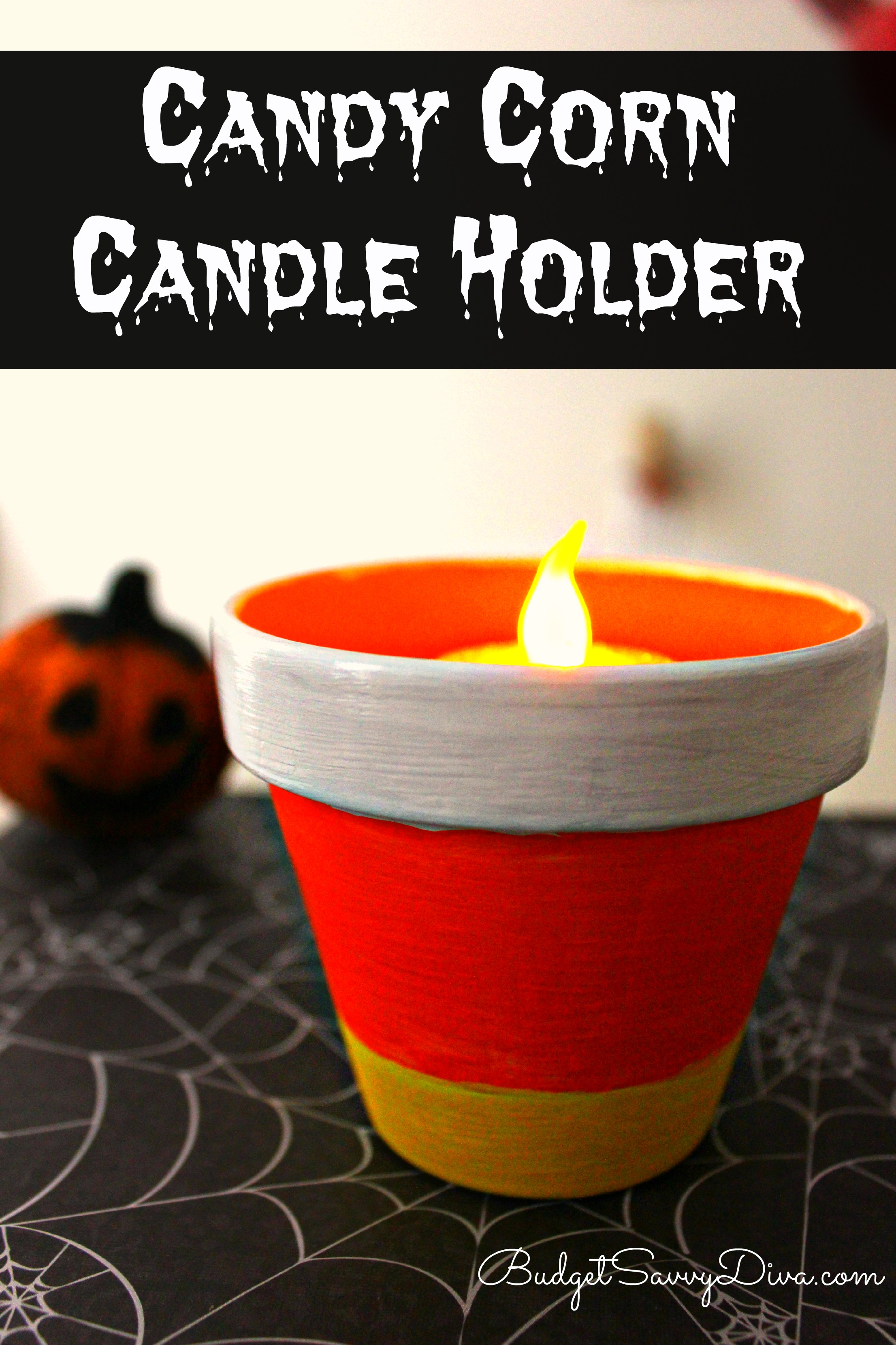 Candy Corn Candle Holder - Budget Savvy Diva
