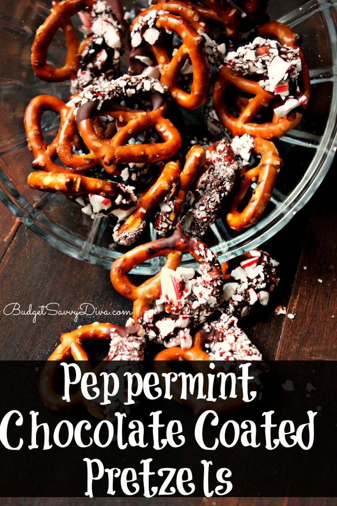 Peppermint Chocolate Coated Pretzels 