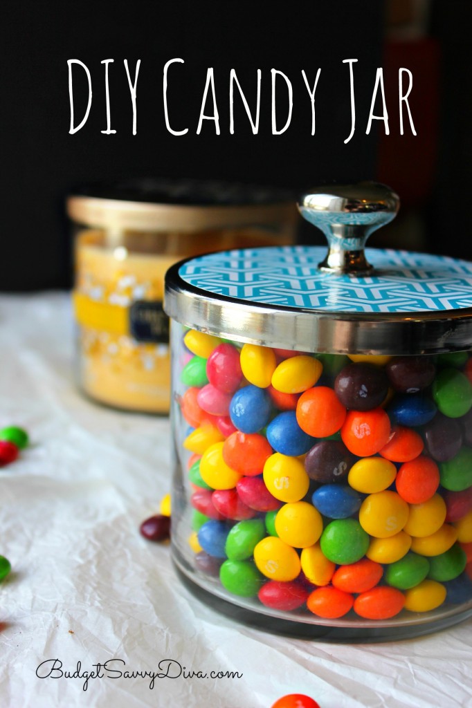 DIY Candy Jar by Upcycle Bath & Body Works Jars