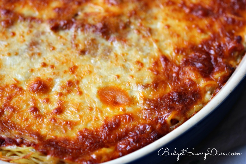 Cheesy Spaghetti Bake Recipe Budget Savvy Diva