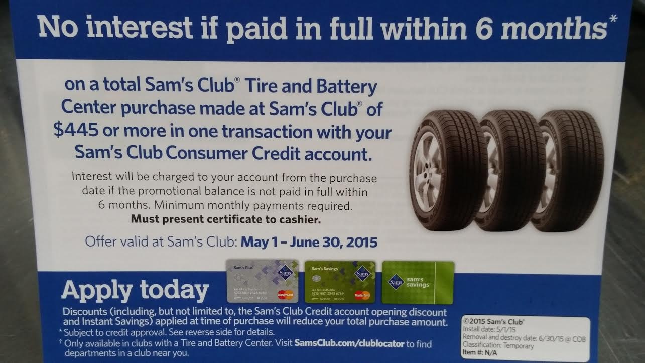 Sam's club tires prices discount