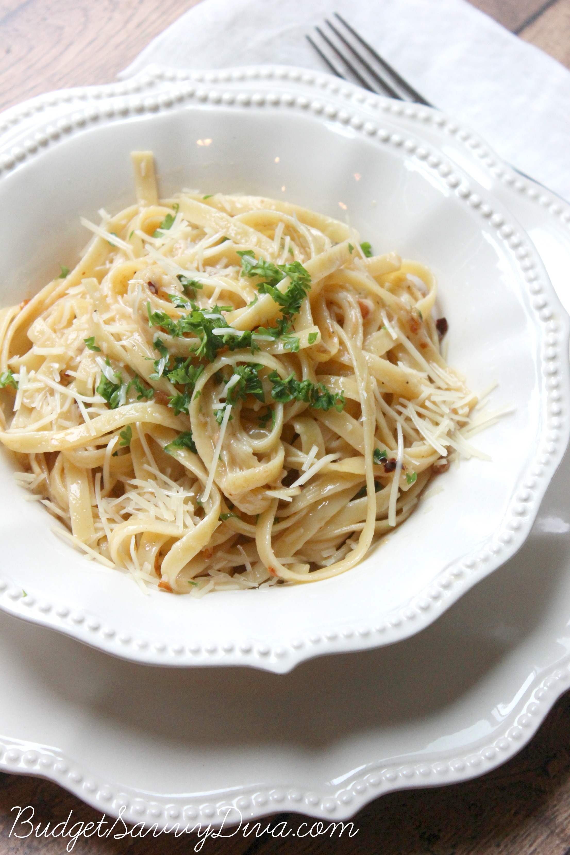 Parmesan Garlic Pasta Budget Savvy Diva