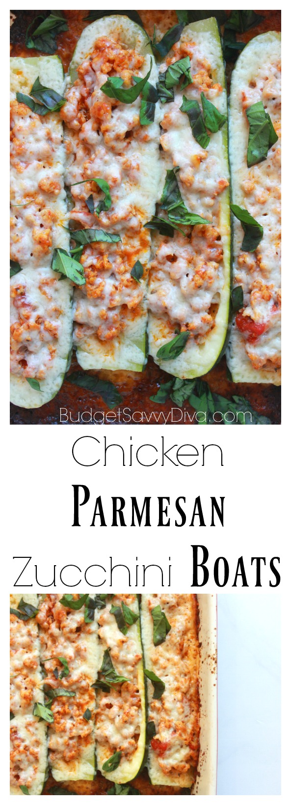 Chicken Parmesan Zucchini Boats