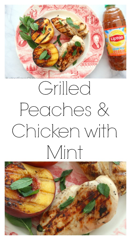 Grilled Peaches and Chicken with Mint