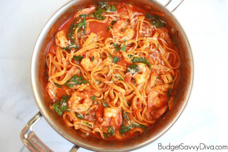 Shrimp Parmesan Pasta Budget Savvy Diva