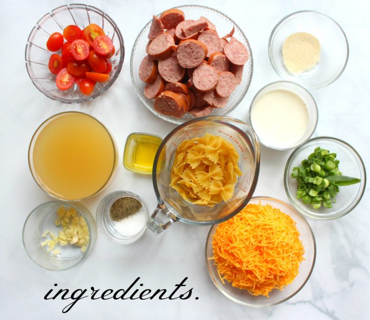 cheesy-pasta-sausage-ingredients