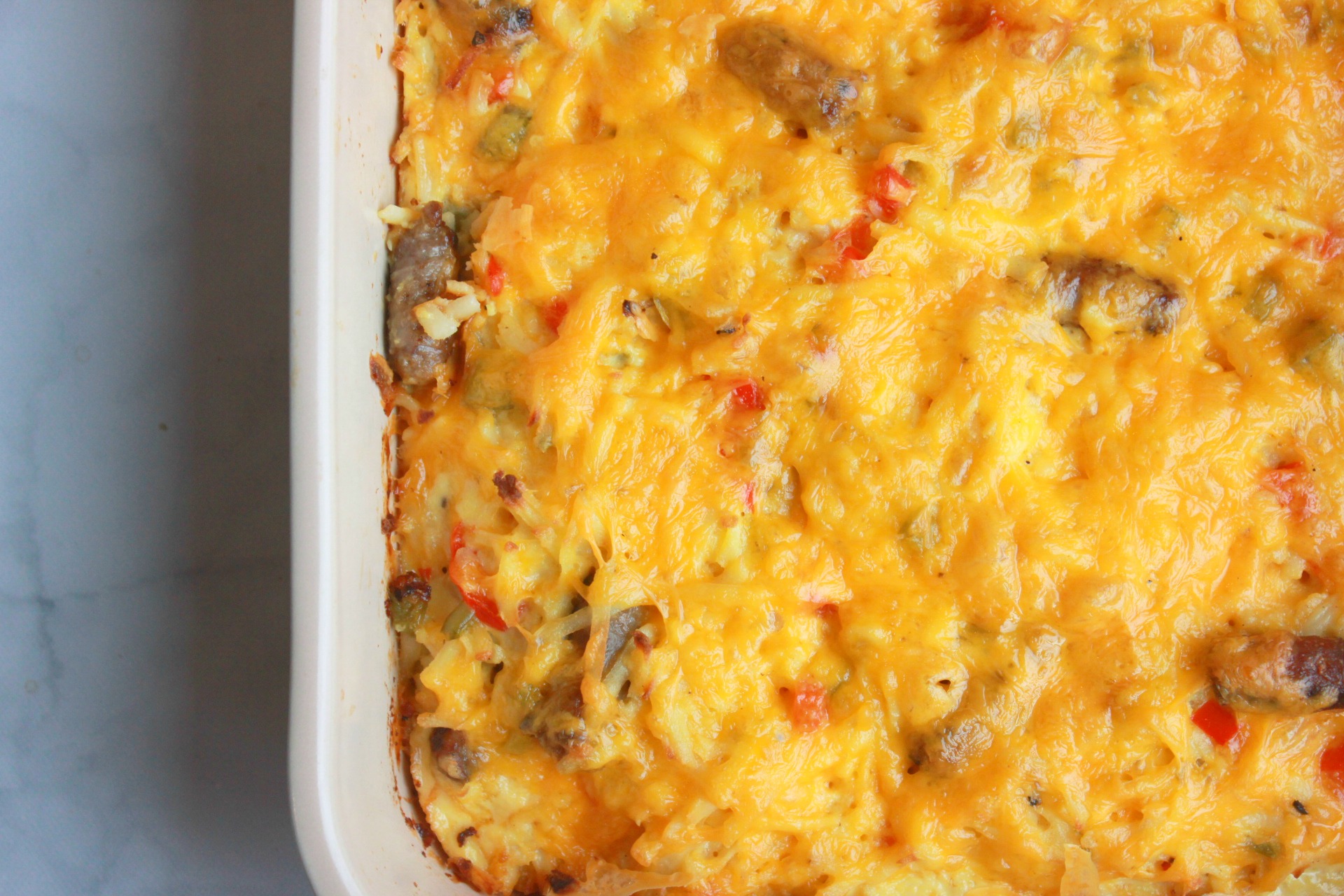 Cheesy Egg and Sausage Breakfast Bake Budget Savvy Diva