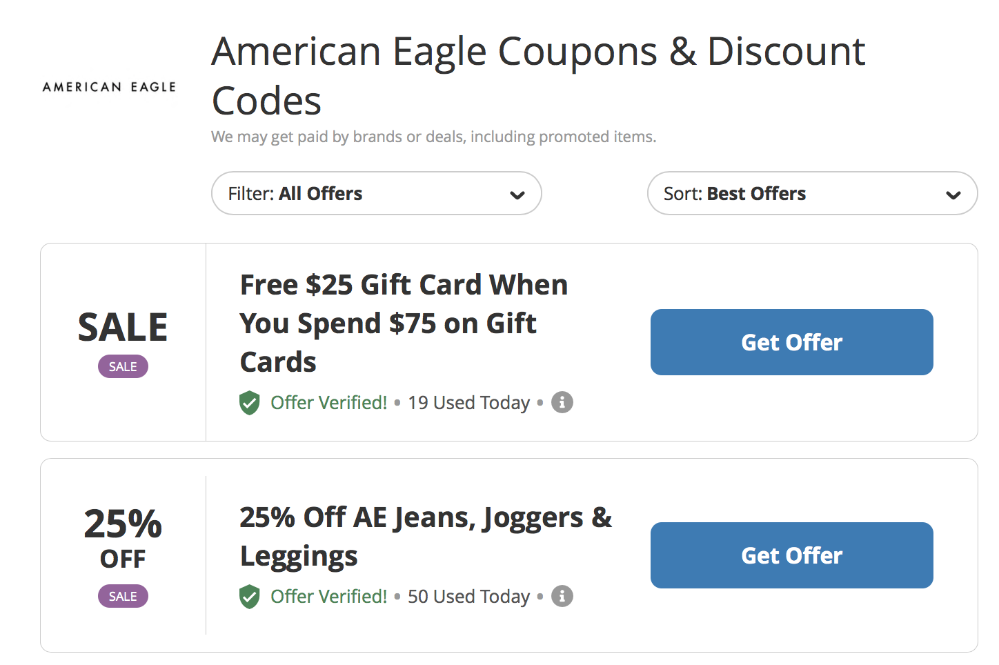 Amazing American Eagle Coupons on Budget Savvy Diva
