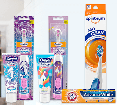 Free toothpaste and toothbrush samples