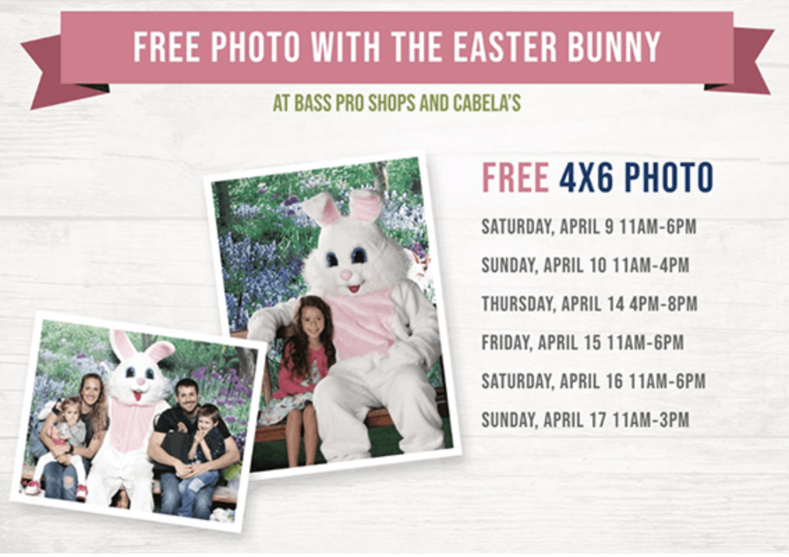 Cabela's & Bass Pro Shops FREE Easter Bunny Photo Print - Budget Savvy Diva